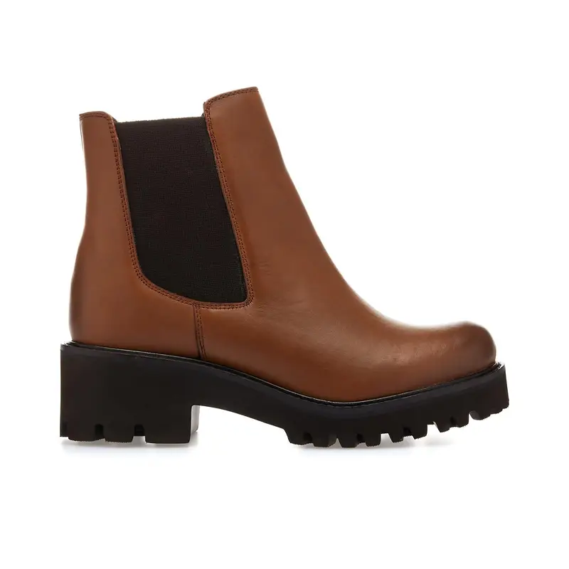 Chelsea bassi marroni in pelle