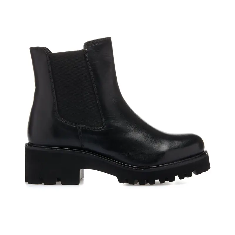 Chelsea bassi neri in pelle