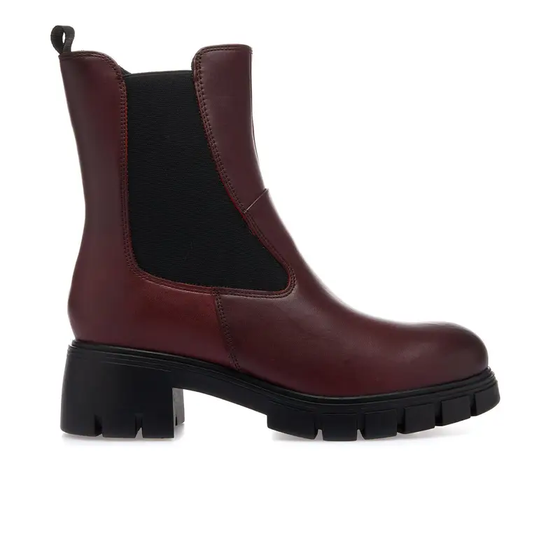 Chelsea bordeaux con tacco basso in gomma