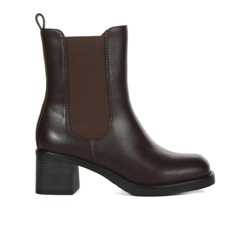 Chelsea marroni con tacco e fascia elasticizzata