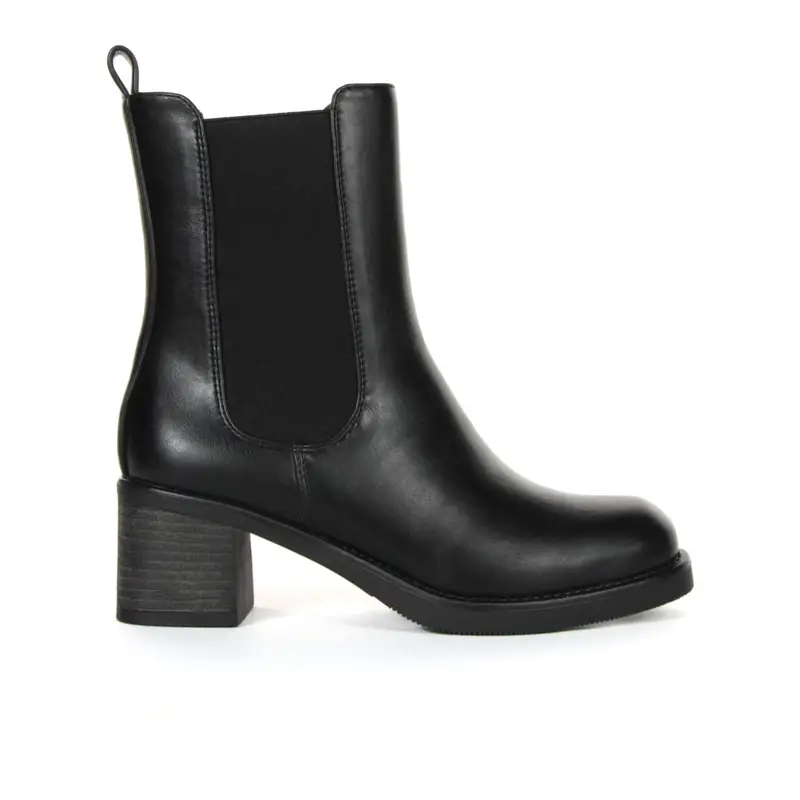 Chelsea neri con tacco e fascia elasticizzata