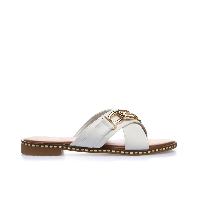 Ciabattine bianche con catena