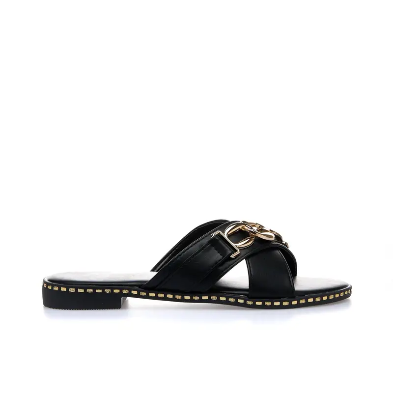 Ciabattine nere con catena