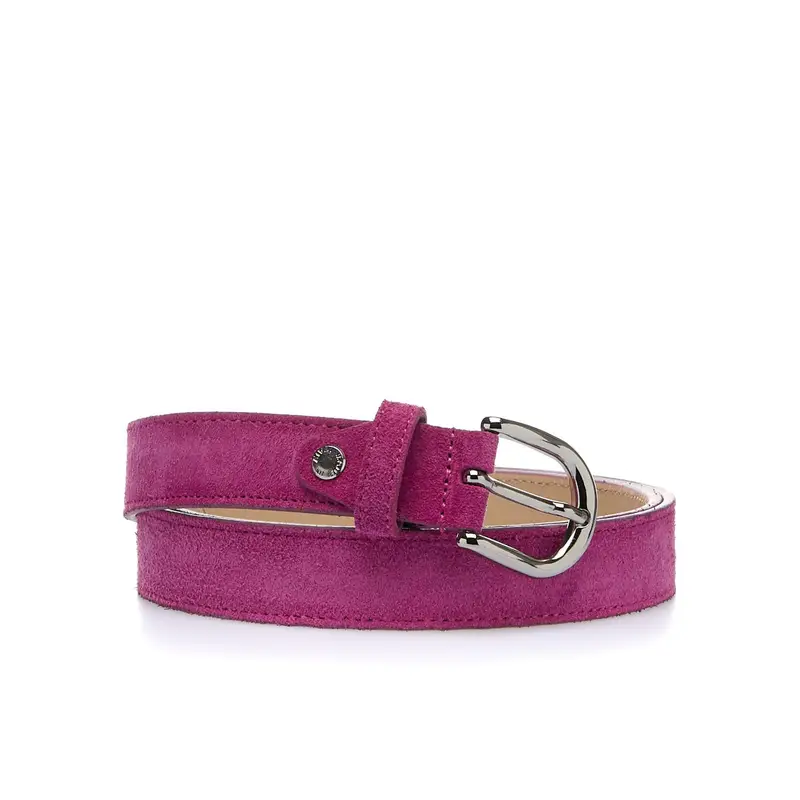 Cintura fuxia da donna in suede Made in Italy