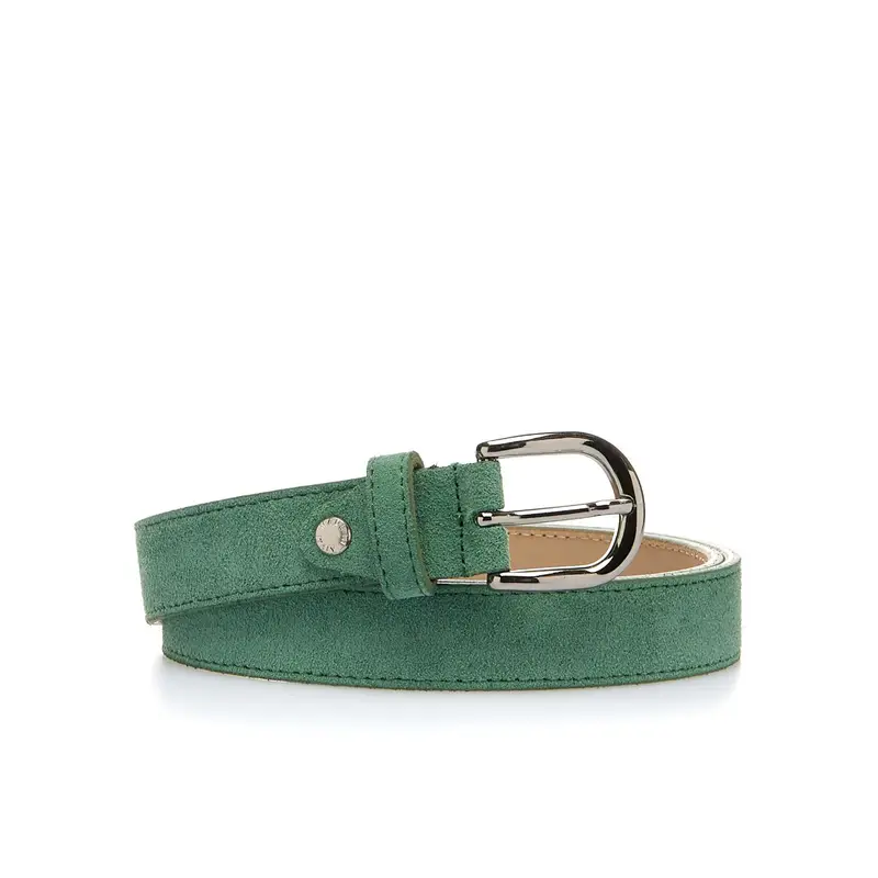 Cintura verde da donna in suede Made in Italy
