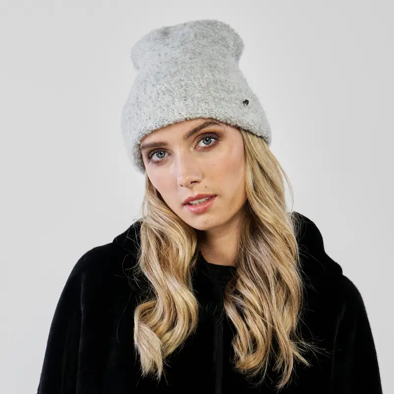 Cuffia grigia in tessuto morbido