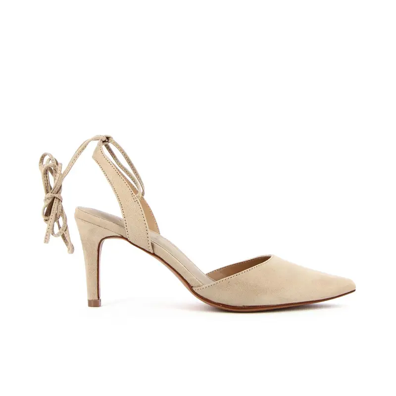 Decolletè beige con lacci