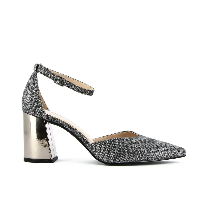 Decolletè grigie con tacco a specchio