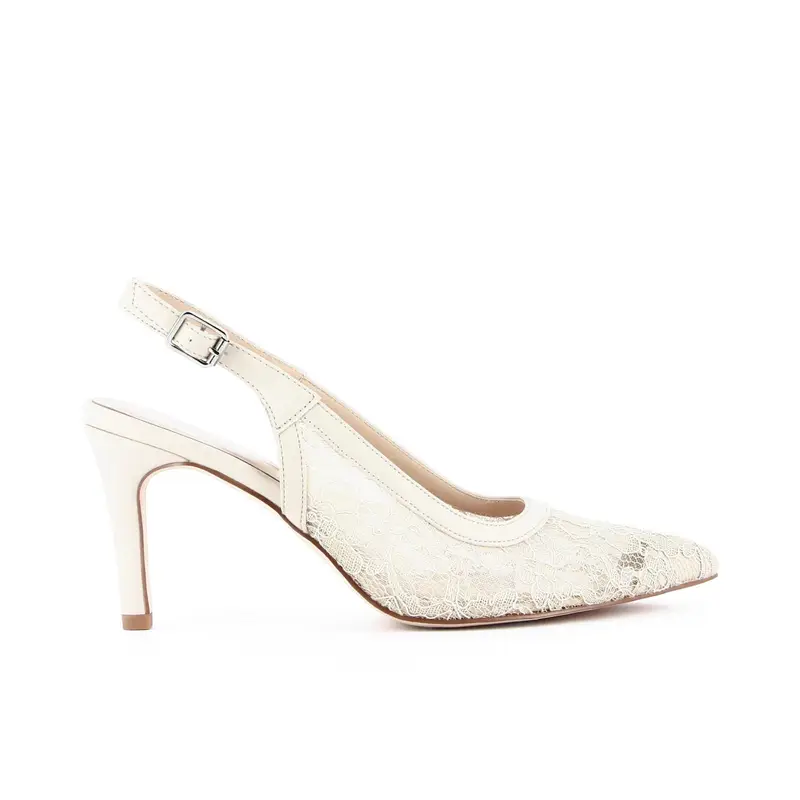 Decolletè slingback bianche in pizzo