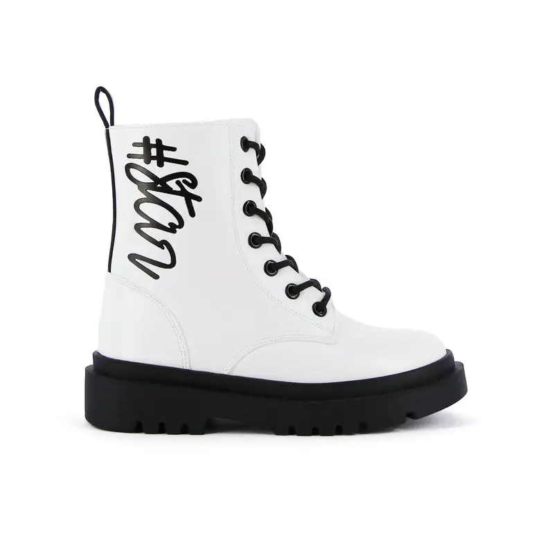 Anfibi bianchi con disegno