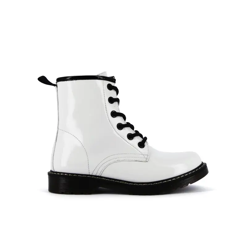 Anfibi bianchi da ragazza con lacci