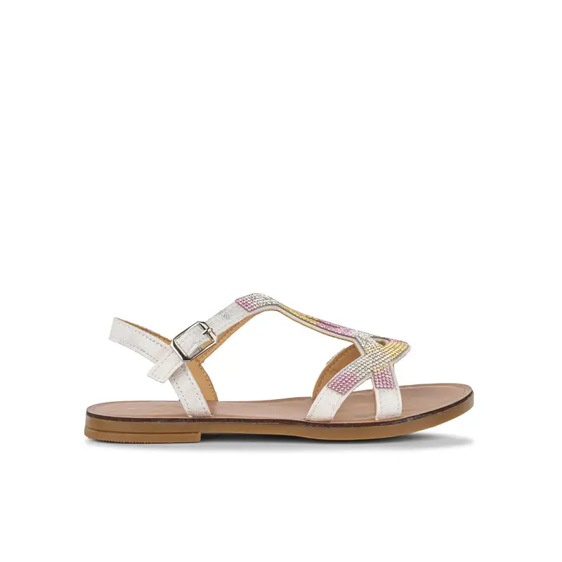 Sandali bianchi con micro strass da bimba