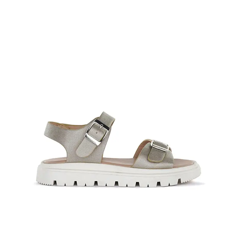 Sandali oro da bambina con doppia fibbia