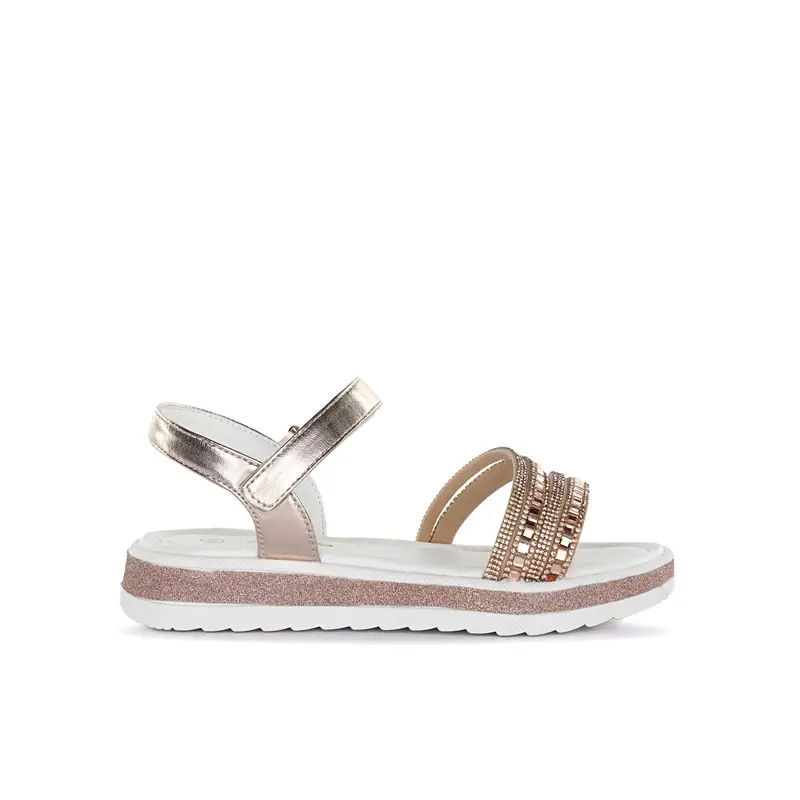 Sandali rosa da bambina con dettaglio glitter e cinturino con velcro