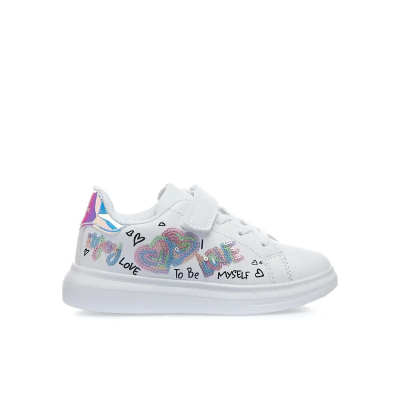 Sneakers bianche con strappi e paillettes