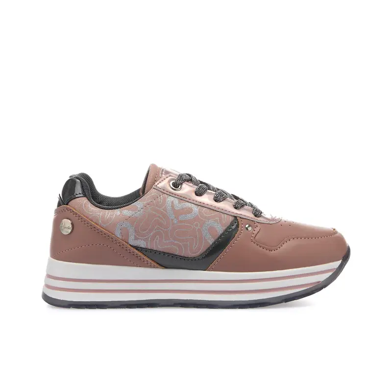 Sneakers rosa con platform e lacci