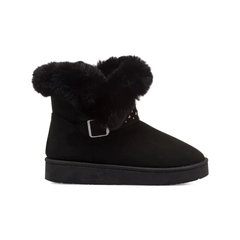 Stivaletti neri da bambina con interno in peluche