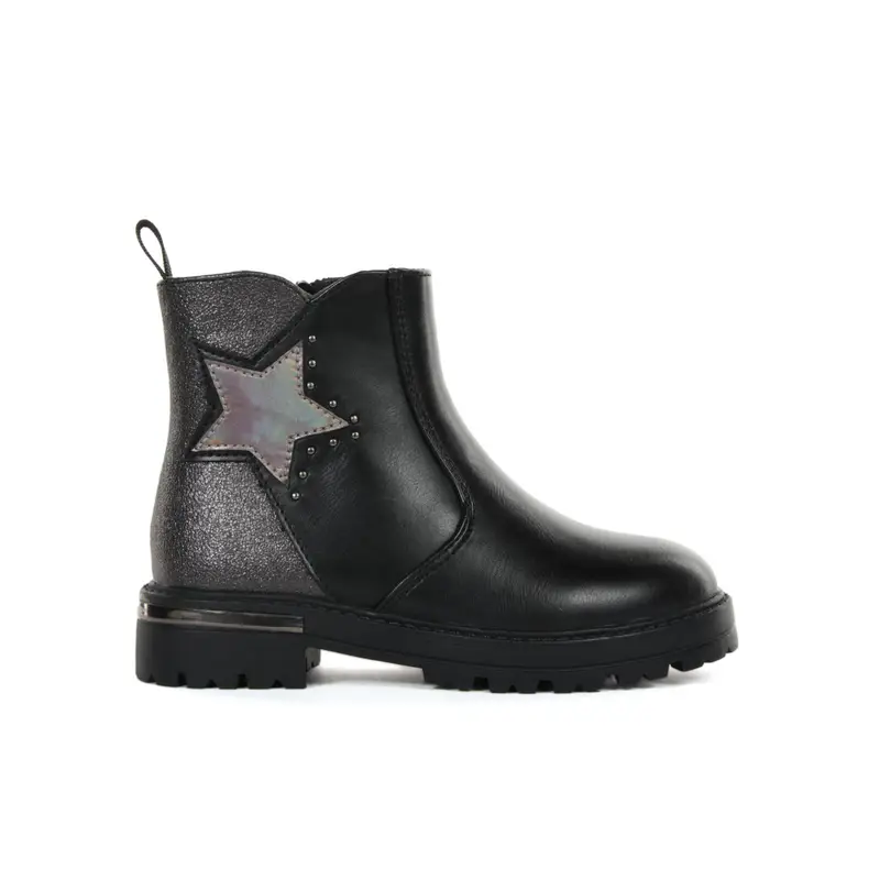 Stivaletti neri da bimba con stella