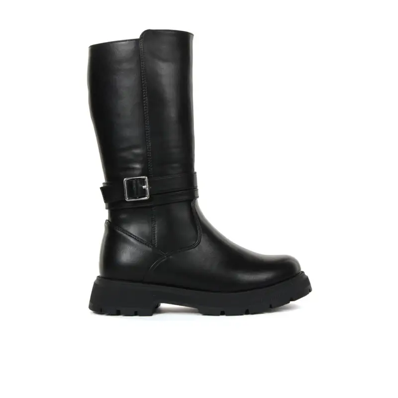 Stivali neri da bambina con cinturini