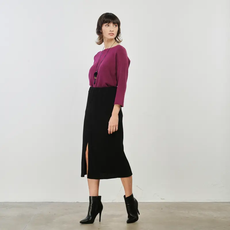 Gonna nera midi con spacco