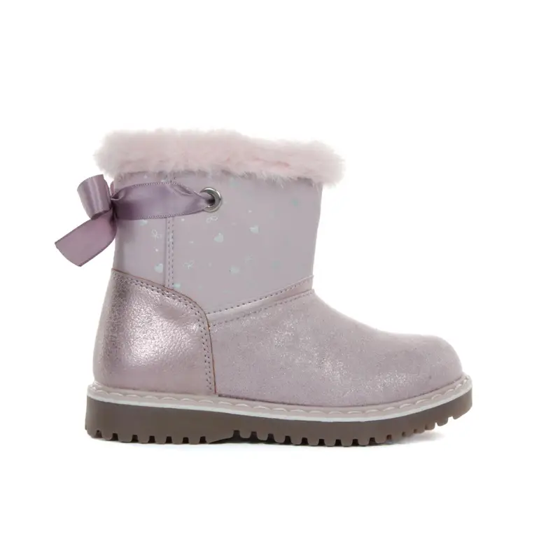 Stivaletti rosa da bimba con zip e interno in peluche