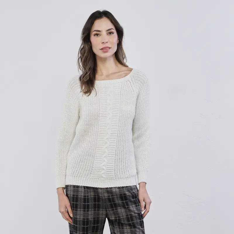 Maglione bianco da donna glitterato