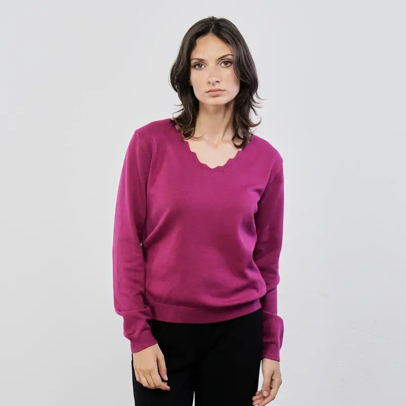 Maglione fucsia con viscosa