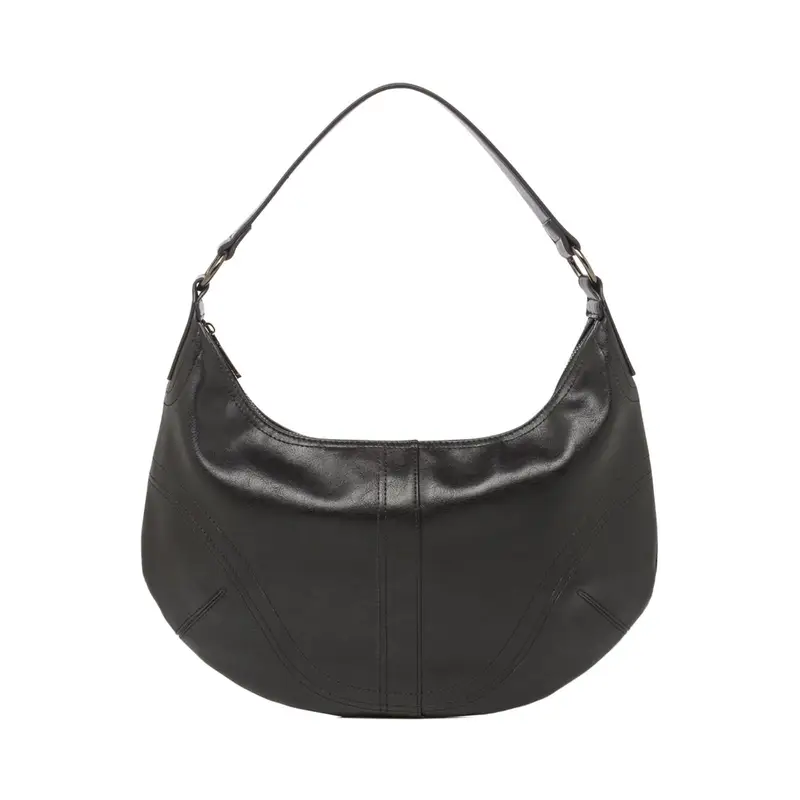 Moon bag nera da donna con zip