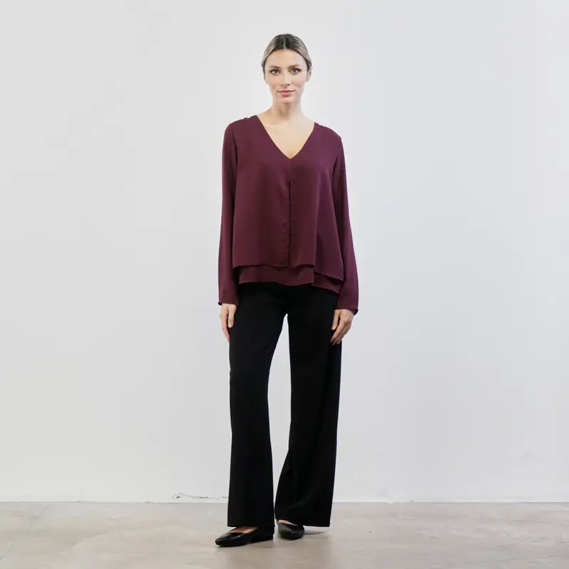 Pantaloni lunghi neri con fondo ampio