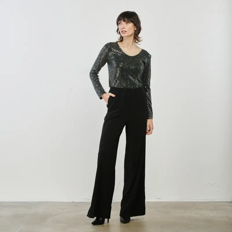 Pantaloni neri con lurex