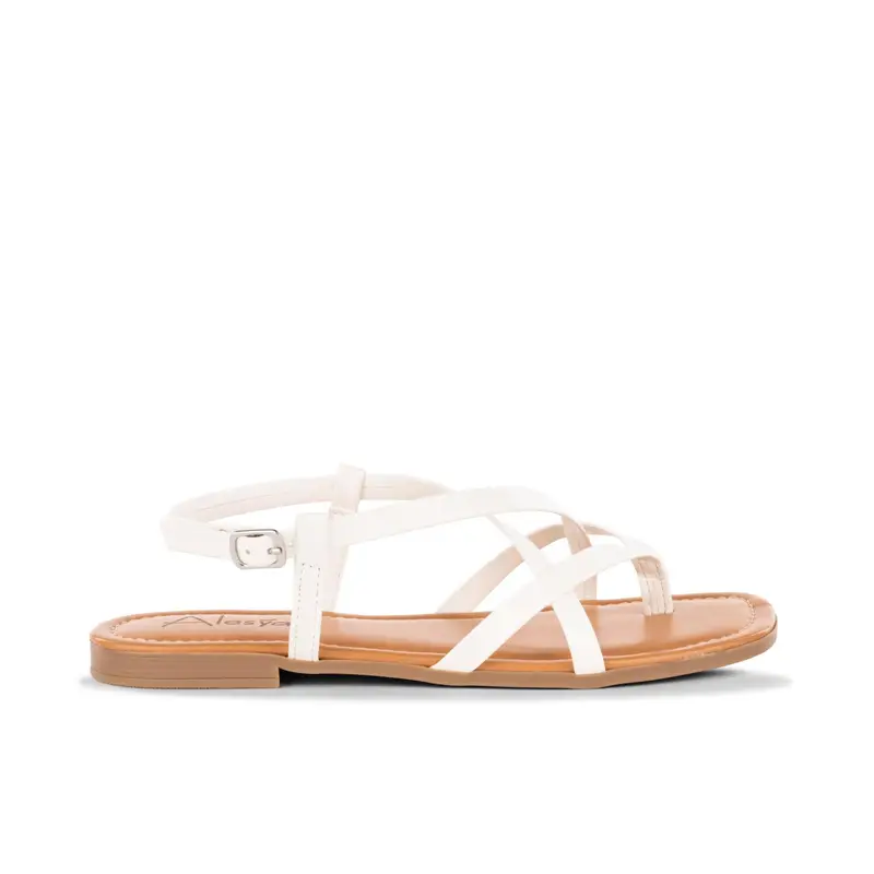 Sandali bassi bianchi da donna