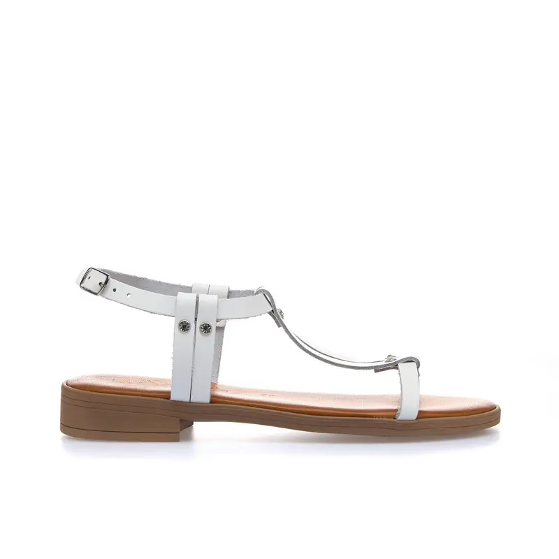 Sandali bassi bianchi in pelle