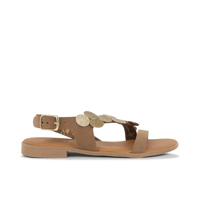 Sandali bassi oro in pelle da donna