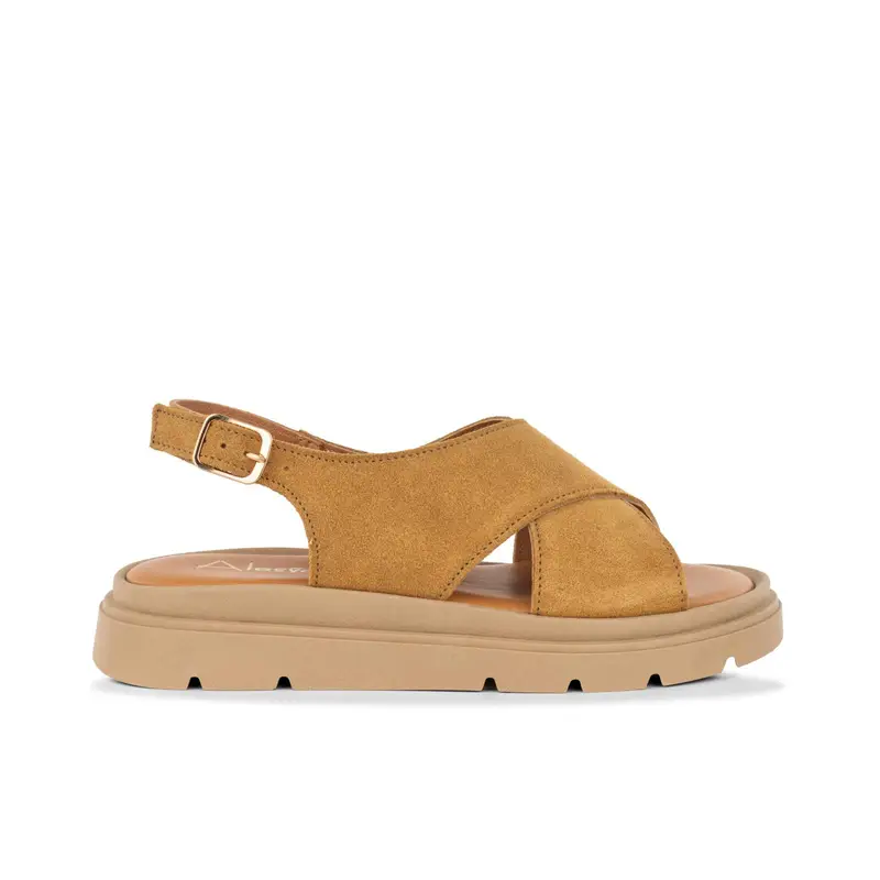 Sandali beige da donna con suola platform