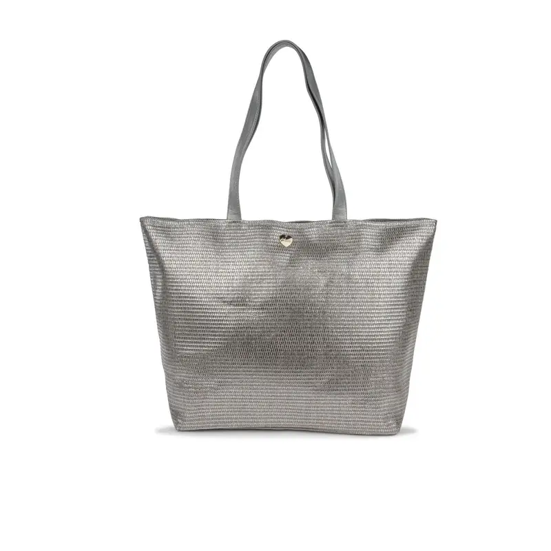 Shopper mare argento da donna con doppio manico