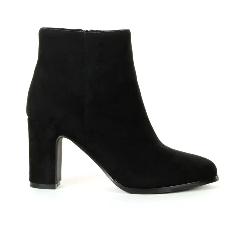 Stivaletti neri con tacco e zip laterale