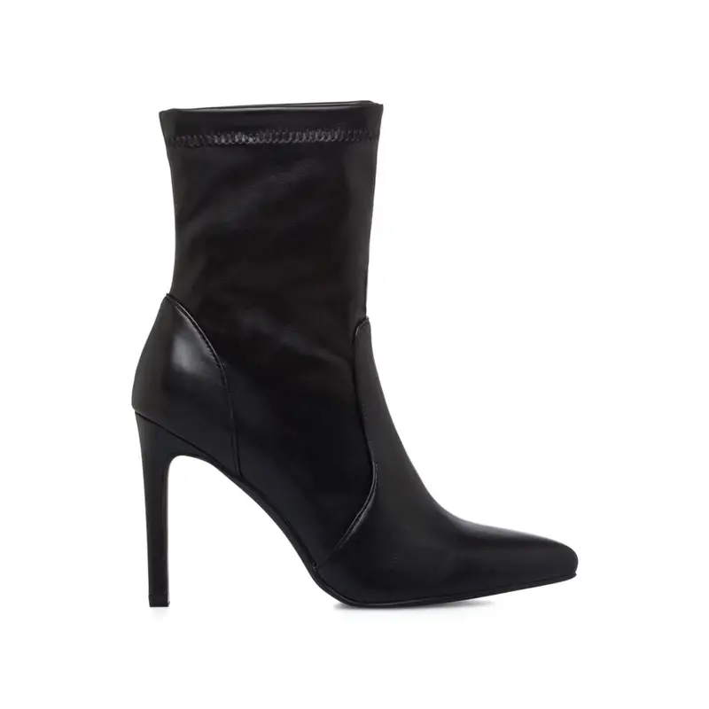 Stivaletti neri eleganti a calzino da donna con tacco alto a spillo