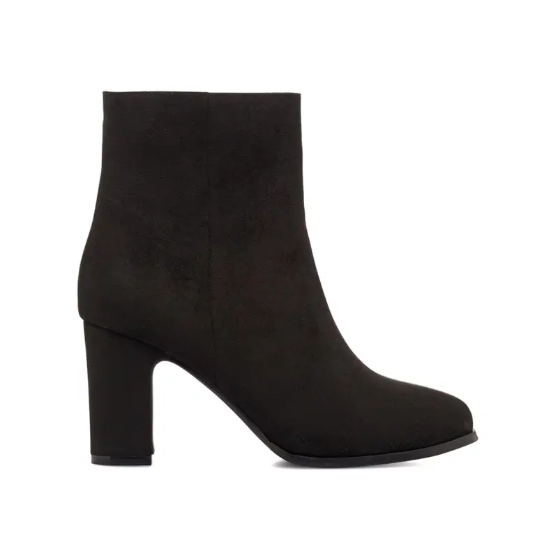 Stivaletti neri eleganti da donna in tessuto con tacco alto