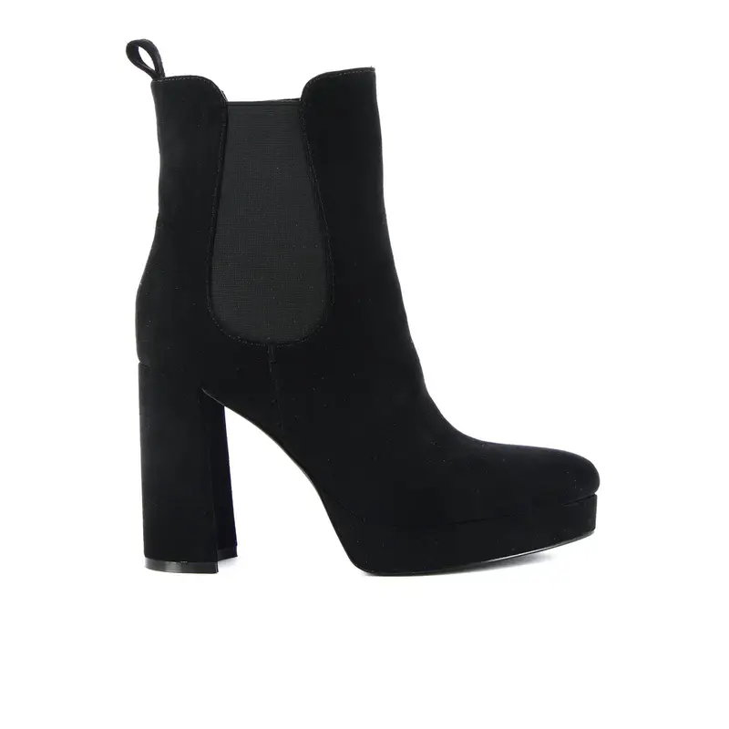 Stivaletti neri modello chelsea con tacco alto e plateau
