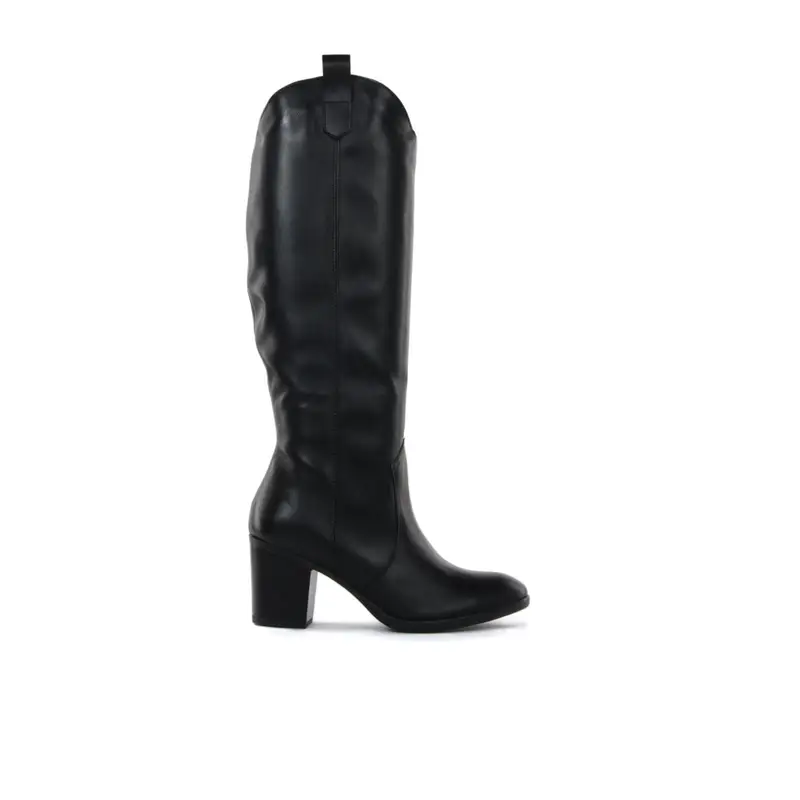 Stivali neri con tacco e cuciture