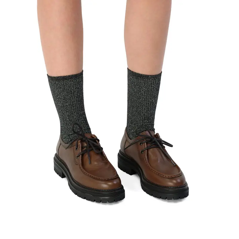 Stringate casual marroni in pelle