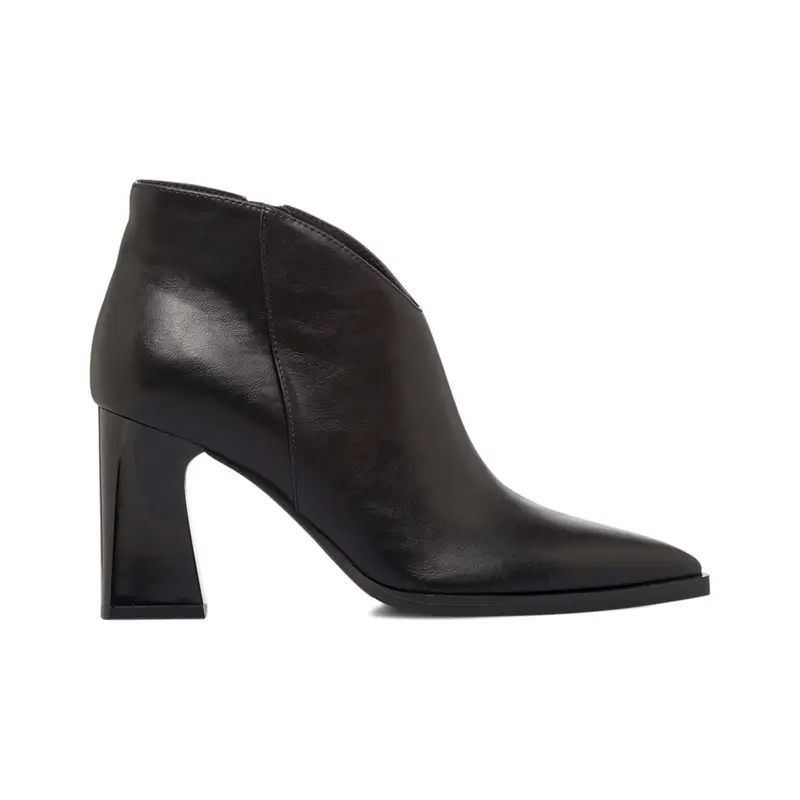 Tronchetti eleganti neri da donna con tacco largo alto