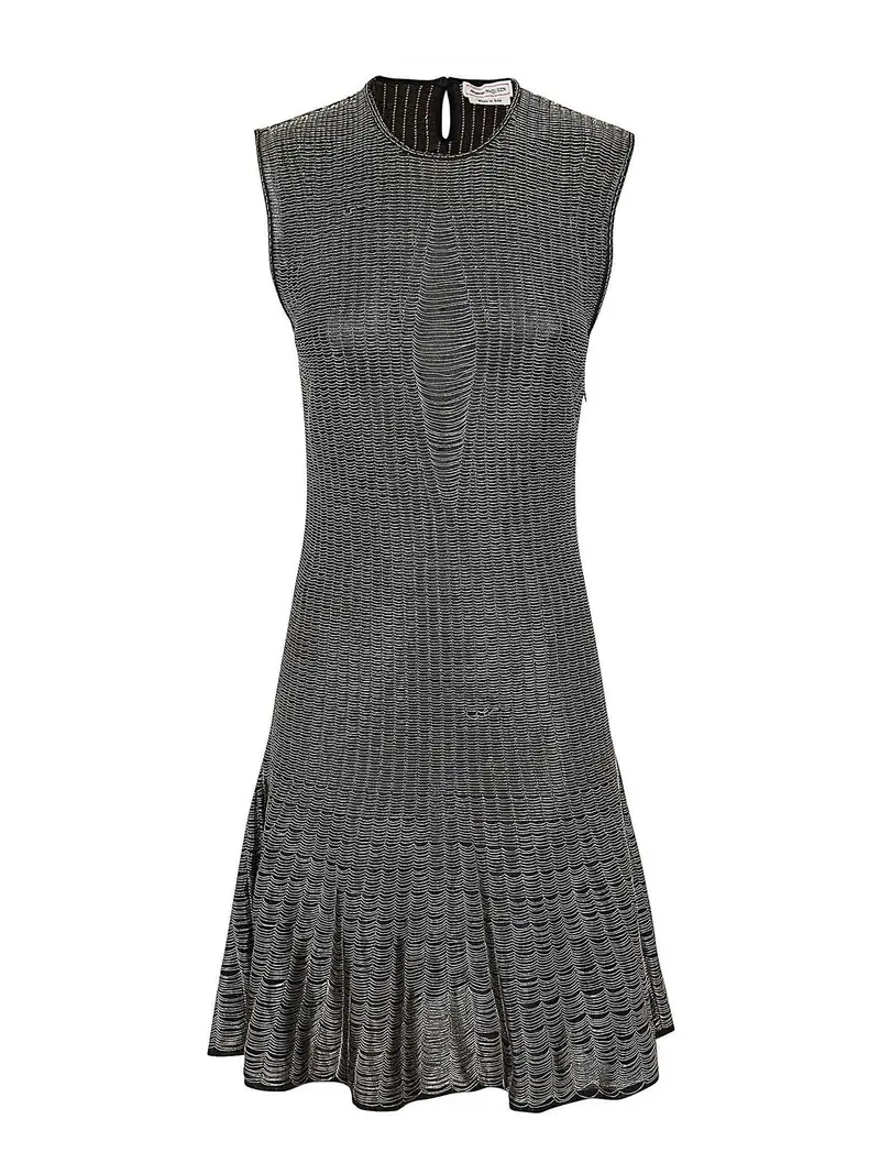 Abito con gonna plissettata Oro