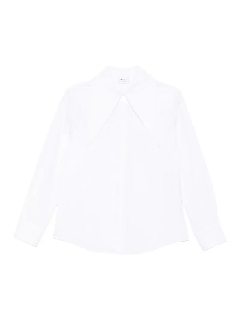 Camicia in cotone con colletto oversize Bianco