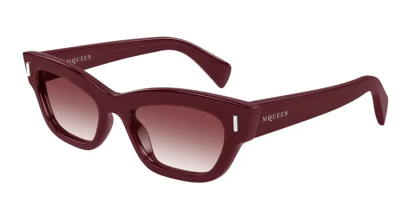 Donna Alexander McQueen AM0548S 003 Occhiali da sole Acetato Bordeaux Rosso Cat Eye