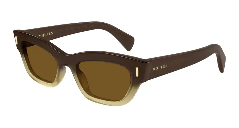 Donna Alexander McQueen AM0548S 004 Occhiali da sole Acetato Marrone Marrone Cat Eye