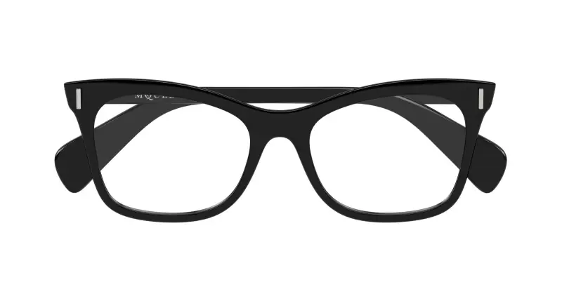 Donna Alexander McQueen AM0552O 001 Montature da vista Acetato Nero Trasparente Cat Eye miniatura 2