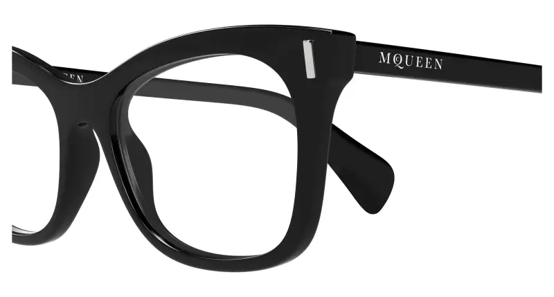 Donna Alexander McQueen AM0552O 001 Montature da vista Acetato Nero Trasparente Cat Eye miniatura 3