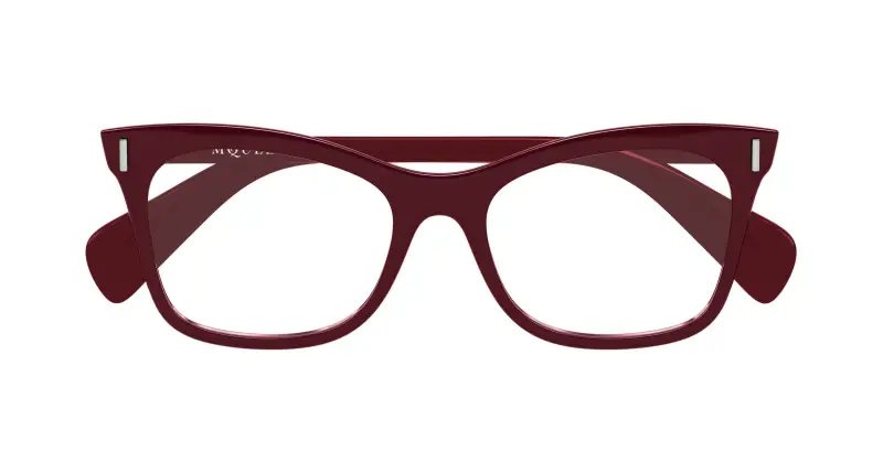 Donna Alexander McQueen AM0552O 003 Montature da vista Acetato Bordeaux Trasparente Cat Eye miniatura 2