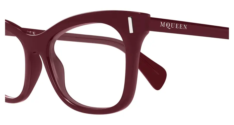 Donna Alexander McQueen AM0552O 003 Montature da vista Acetato Bordeaux Trasparente Cat Eye miniatura 3